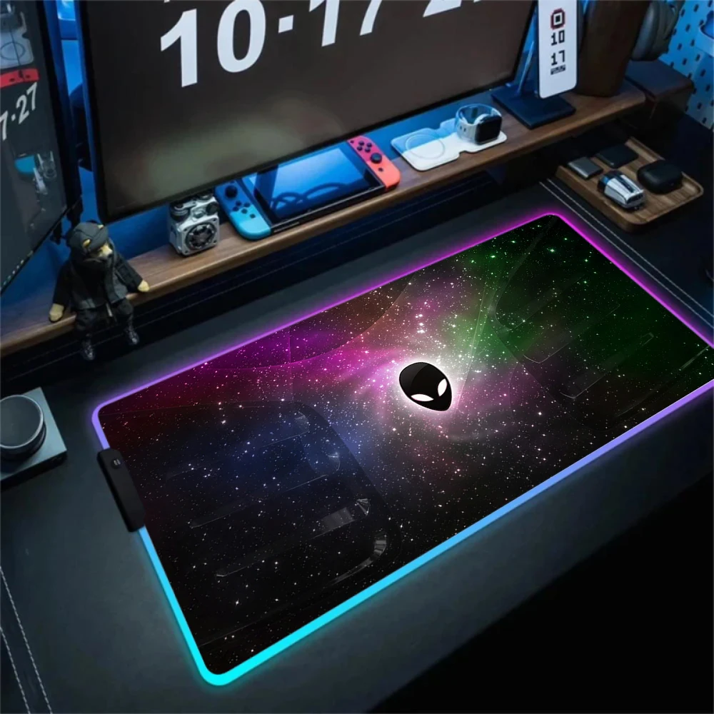 RGB Alienware noir grand jeu color tapis de souris Luminescence tapis de souris clavier tapis Table bureau tapis pour ordinateur portable Gamer