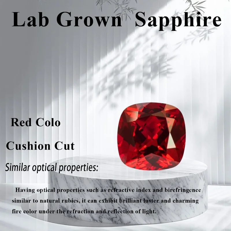 

Ruby Pigeon Blood Red Color Wholesale Lab Grown Cushion Cut Beads for Jewelry Making DIY Ring Necklace Materials Selectable Cert