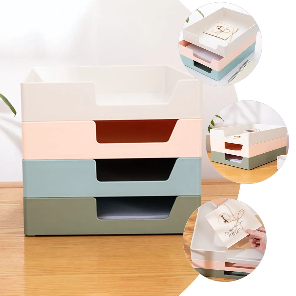 

1pc File Storage Box Thickened Document Organizer Heavy Duty Paper Container For Office Home Use Lightweight Material (Pink)