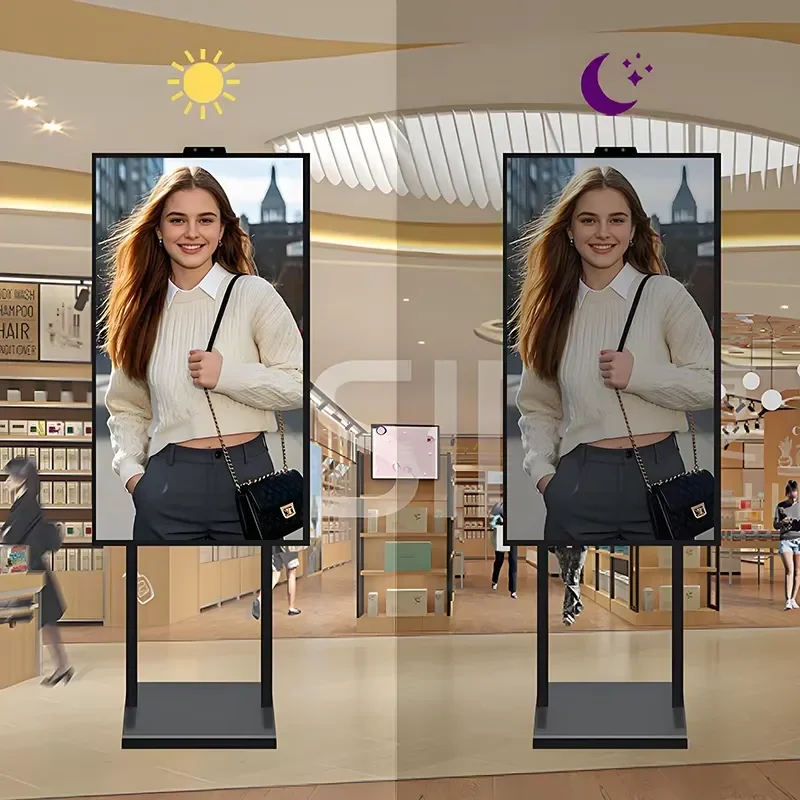 32,43,49,55inch Window Shop Digital Signage Displays 2500nit Brightness Android Advertising Displays Screen for Restaurant