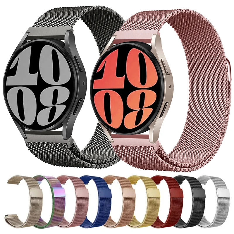 20mm 22mm Milanese Loop dla Samsung Galaxy watch 6 5 pasek 44mm 40mm/5 pro/4 6 Classic/Active 2 bransoletka Huawei gt 2/3 pro band