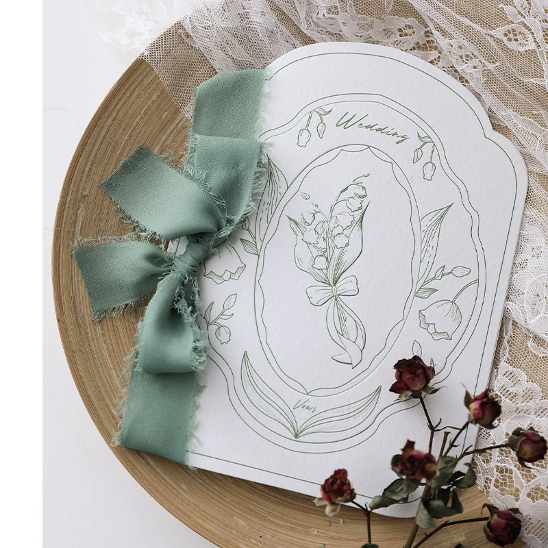 Wedding Marriage Bride Groom Paper Oath Book Lily of The Valley Oath Vows Cards for Wedding Decoration Photos Props