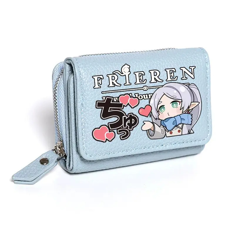 프리렌: 여행의 끝 너머 애니메이션 상품, 고품질 짧은 유니버설 스냅 지갑/카드홀더, 머니 클립, 가죽 지갑