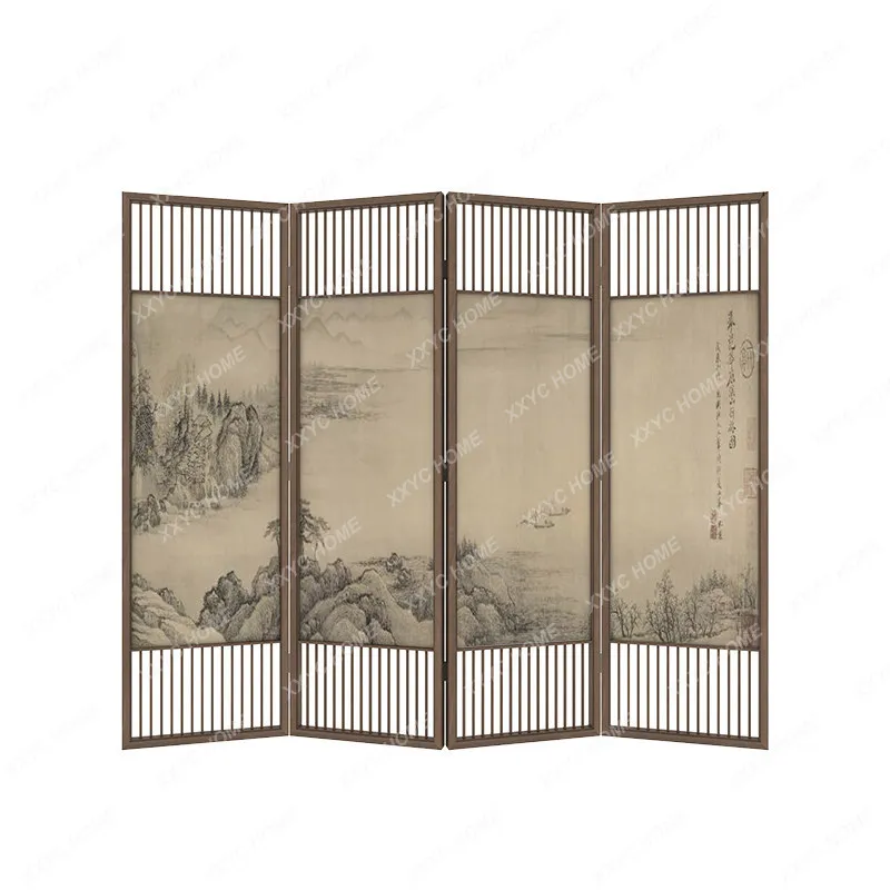 Song Dynasty Aesthetic Chinese Style Screen Partition Living Room Entrance Hallway Home Tea Room Solid Wood Divider