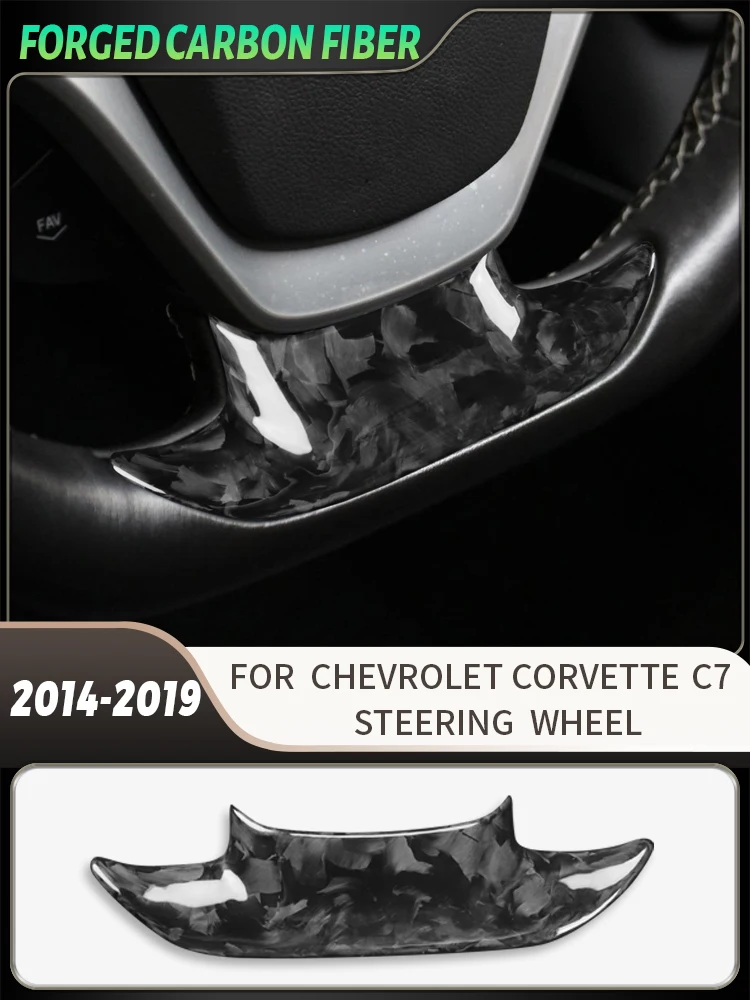For Chevrolet Corvette 2014-2019 Carbon Fiber Steering Wheel Decoration Parts Car Interior Modifications Decorations Accessories