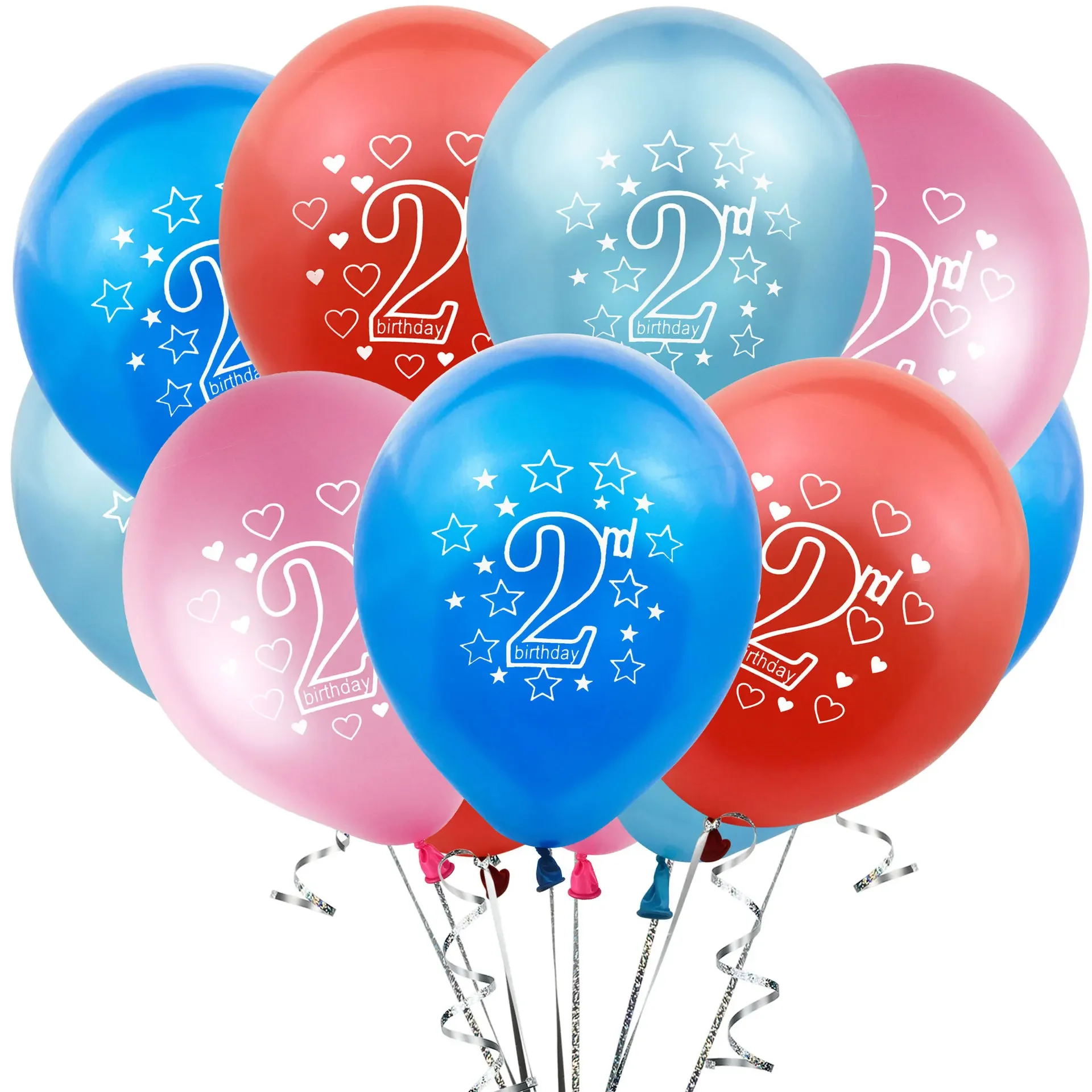 Blue Pink 1 Year 2 Year Old Digital Balloon Boy and Girl First Birthday Baptism Party Decoration