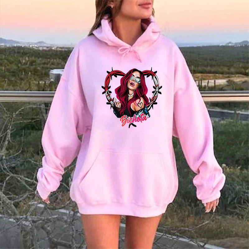 Bichota Karol G Song Redhead Hoodie Love Sexy Cartoon Clothing For Men Women Suitable For Autumn And Winter