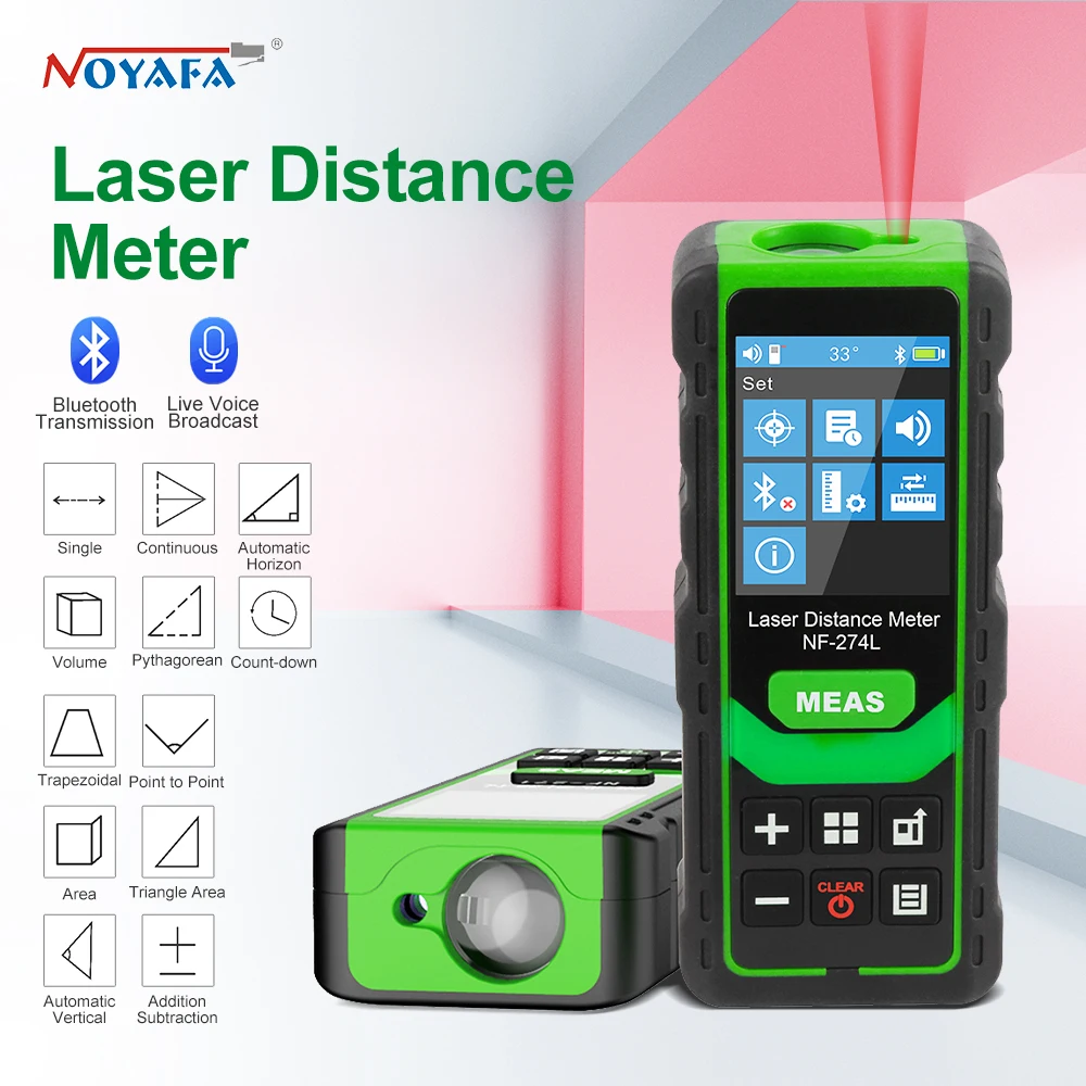 

Noyafa Laser Distance Meter Green Beam Laser Rangefinder High Accuracy Professional Laser Meter Range Finder Measure Device Tool