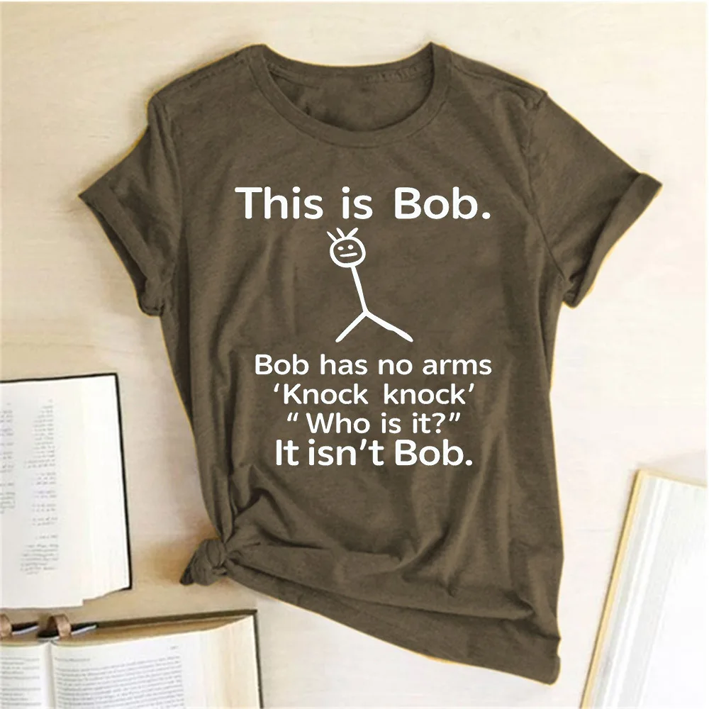 Seeyoushy This Is Bob Has No Arms Funny T Shirt Women Top Harajuku Graphic T Shirt Female Fashion 2023 Clothes Woman Tshirt Y2K