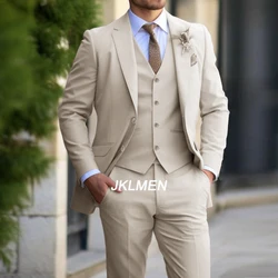 Classic Men Suit 3 pezzi Fashion Slim Fit Blazer Vest Pants Set smoking da sposa formale per uomo abbigliamento Casual