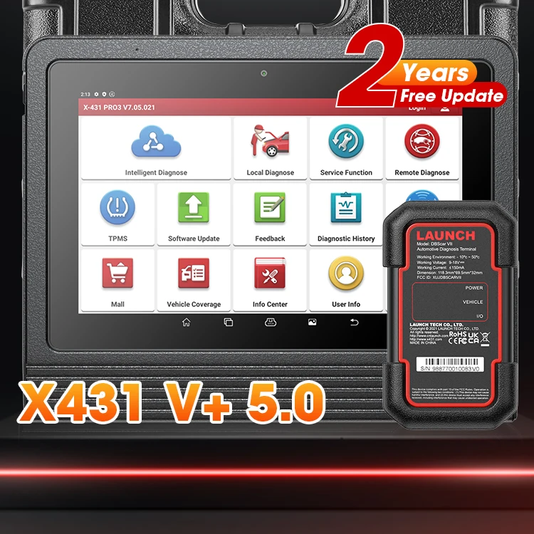 Диагностический сканер Launch X431 VPLUS V5.0 X-431 V+ OBD2 12В/24В для полной диагностики автомобилей, планшетный диагностический инструмент, аксессуары