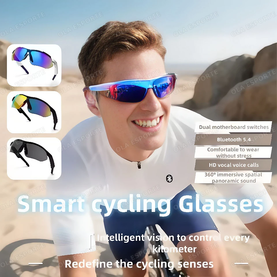 Smart Bluetooth Sport Audio Glasses Fashion Sunglasses Wireless Earphone Anti Blue Light UV Protection Sunglasses for Men Women