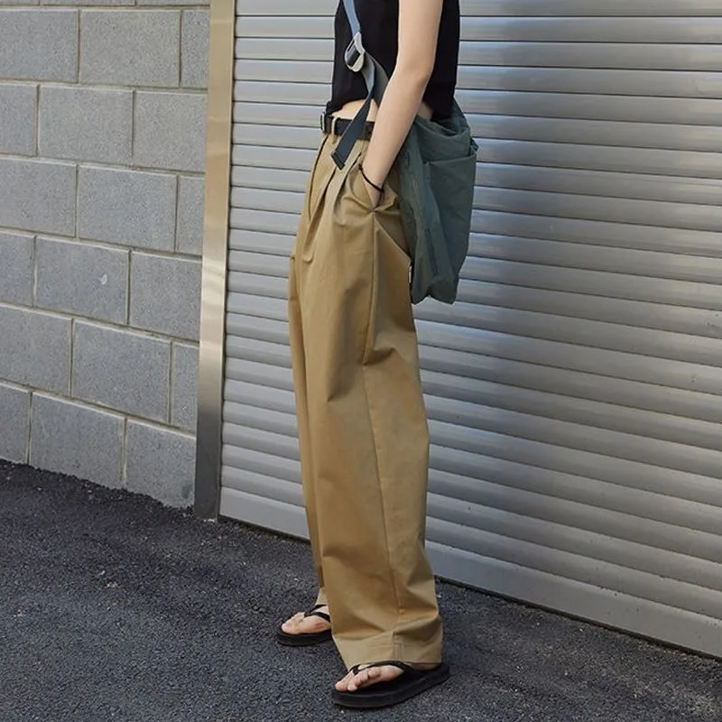 Deeptown Elegant Oversized Suit Pants Women Baggy Office Wide Leg Classical High Waist Trousers Harajuku Casual Basic Pantalones