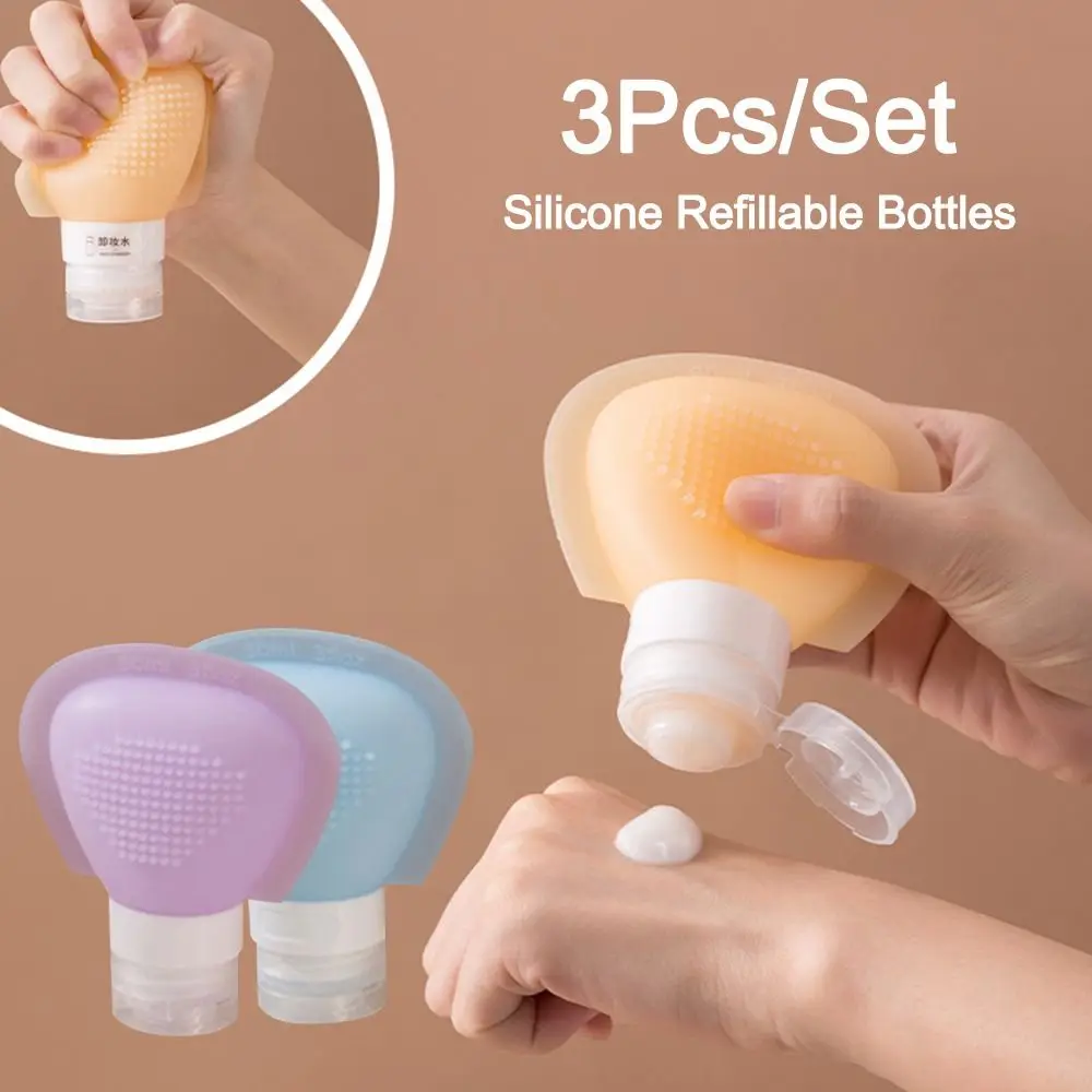 

3Pcs/Set New 60ML/90ML Silicone Refillable Bottles Silicone Refillable Lotion Container Squeeze Shower Gel Lotion Bottle Hotel