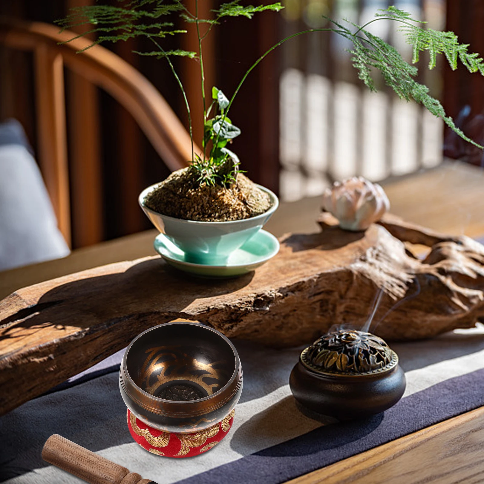 

1 Tibet Buddha Sound Meditation Therapy Chanting Set For Yoga Spiritual Relaxation Tool Handmade Copper Singing Bowl Lightweight