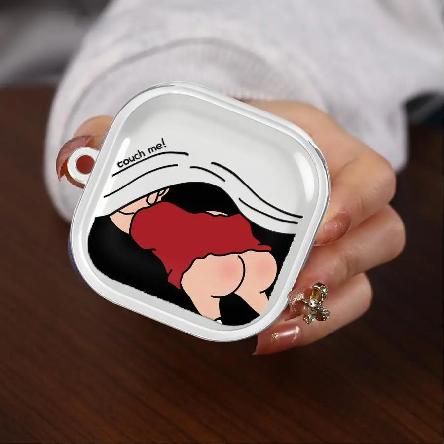 Cute Crayons Shinchan Clear Earphone Cases Cover With Hook Case For Samsung Galaxy Buds 4Pro Live 2 2Pro 3 FE 3Pro 4 Pro view 2