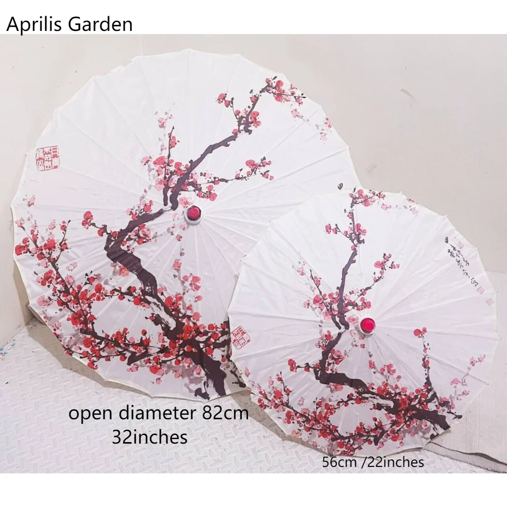 22inches 56cm Child Silk Cloth Women Umbrella Japanese Cherry Blossoms Ancient Dance Decorative Chinese Style Oil Paper Umbrella