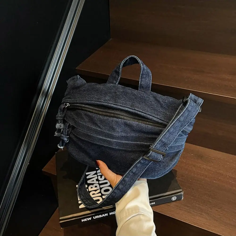 

Trend Handbag Retro Denim Bag Y2K Underarm Bag Spicy Girl Shoulder Bag Crossbody Bag Armpit Bag Washed Jean Bag Streetwear