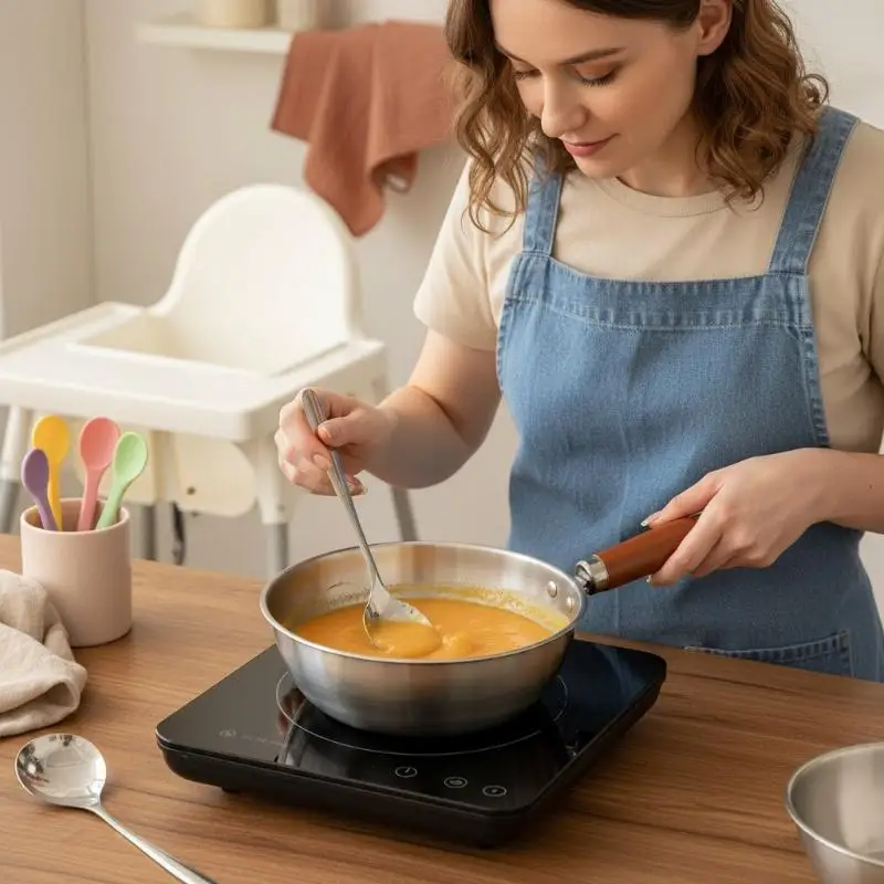 Stainless Steel Instant Noodle Pot Small Pot For One Person High-value Appearance Wood Handle Snack Pot Small Cooking Pot
