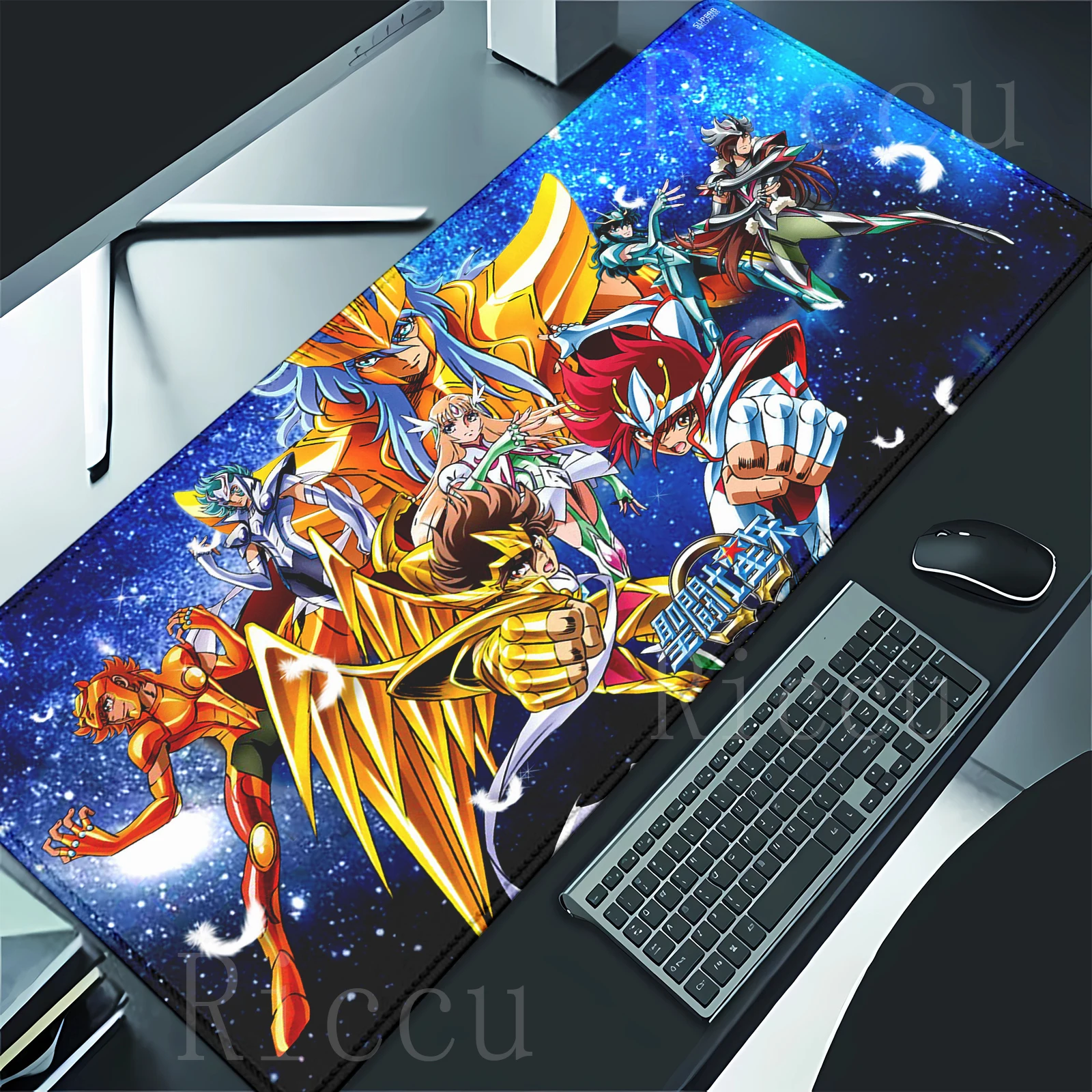 HD 400x900mm S-Saint Seiya Mouse Pad Gamer Desk Protector Gaming Pc Accessories Japan Anime Mats Deskmat Keyboard Mat Carpet Xxl