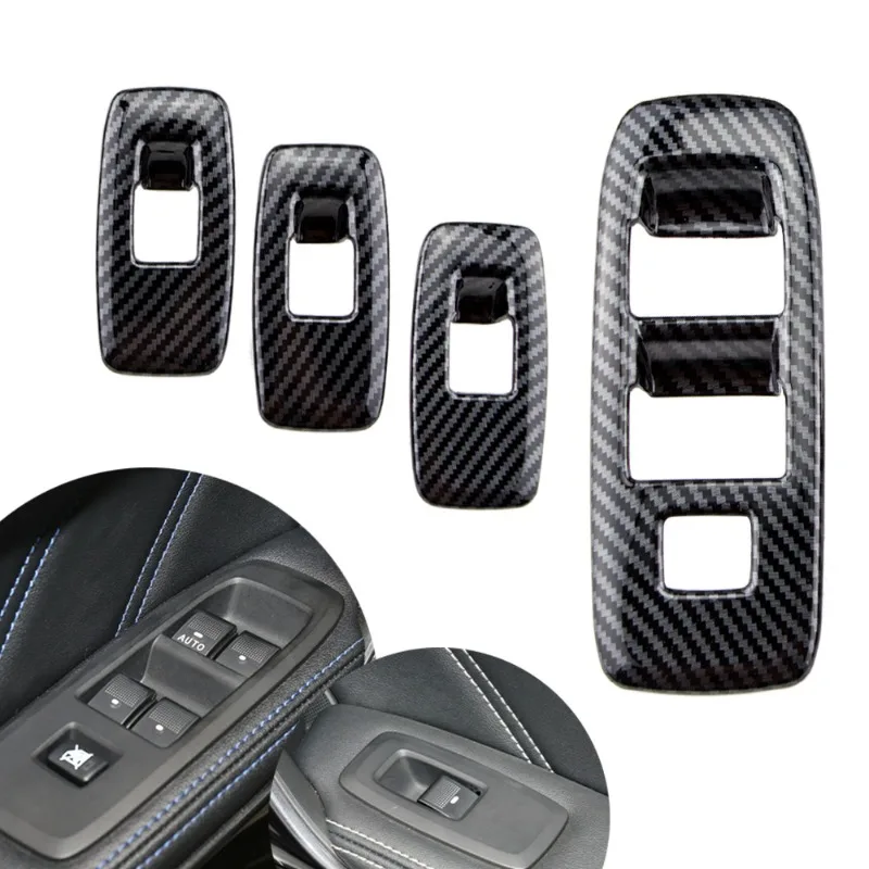 4pcs For Ford Ranger Everest Endeavor 2015 2016 2017 2018 2019 2020 2021 2022 Window Switch Panel Frame Covers Trim Stickers