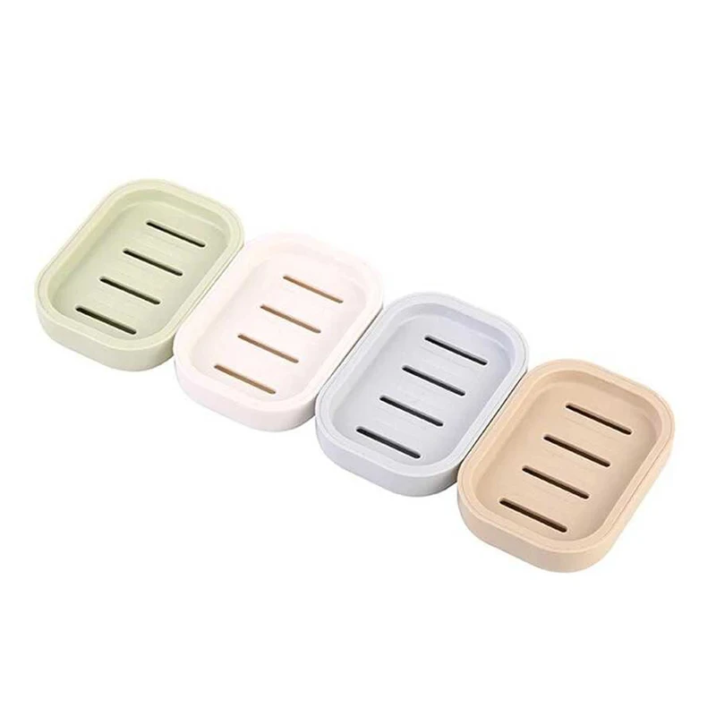 2 Square Thickened Portable Soap Boxes Plastic Soap Boxes Drain Soap Tray Family Bathroom Soap Box Cover for Easy Travel