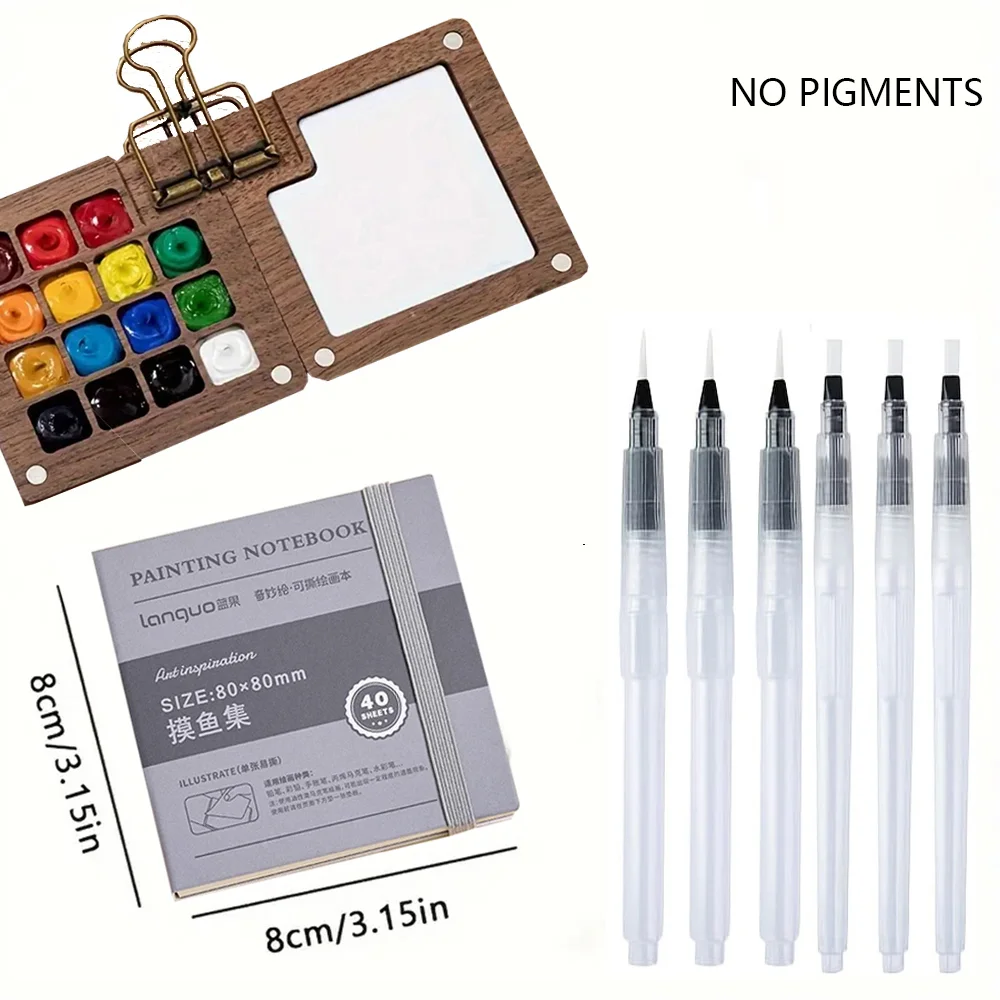 

Дорожная палитра красок, карманный набор акварельных красок для художника, мини-набор акварельных палитр, деревянная сетка, коробка для красок, подарок для детей