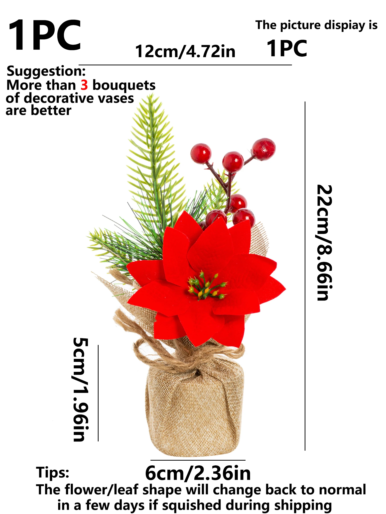 4 Stück Künstliche Pflanzen Blumen Bestseller Heimdekoration Festival Outdoor Garten Hochzeitsdekoration Halloween Weihnachtsbaum Kranz DIY Geschenke – Detail 11