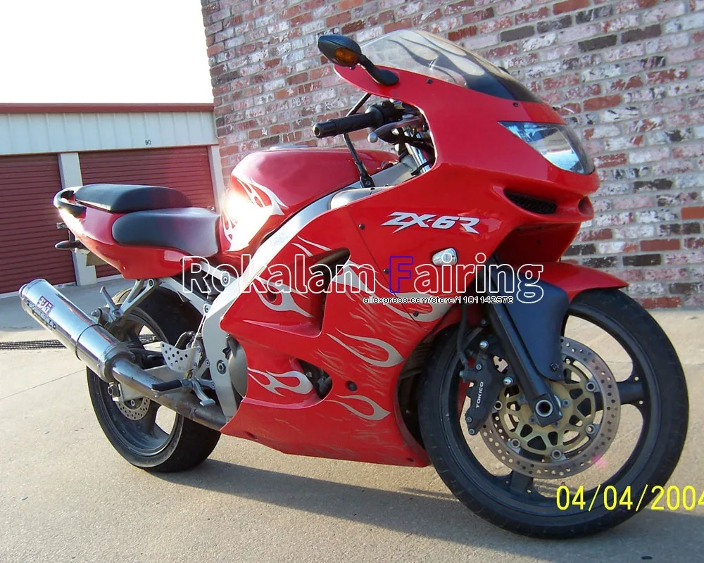 

Комплект обтекателей для Kawasaki Ninja ZX6R Cowling ZX-6R 98 99 636 ZX 6R 1998 1999 ZX636 красные детали кузова мотоцикла