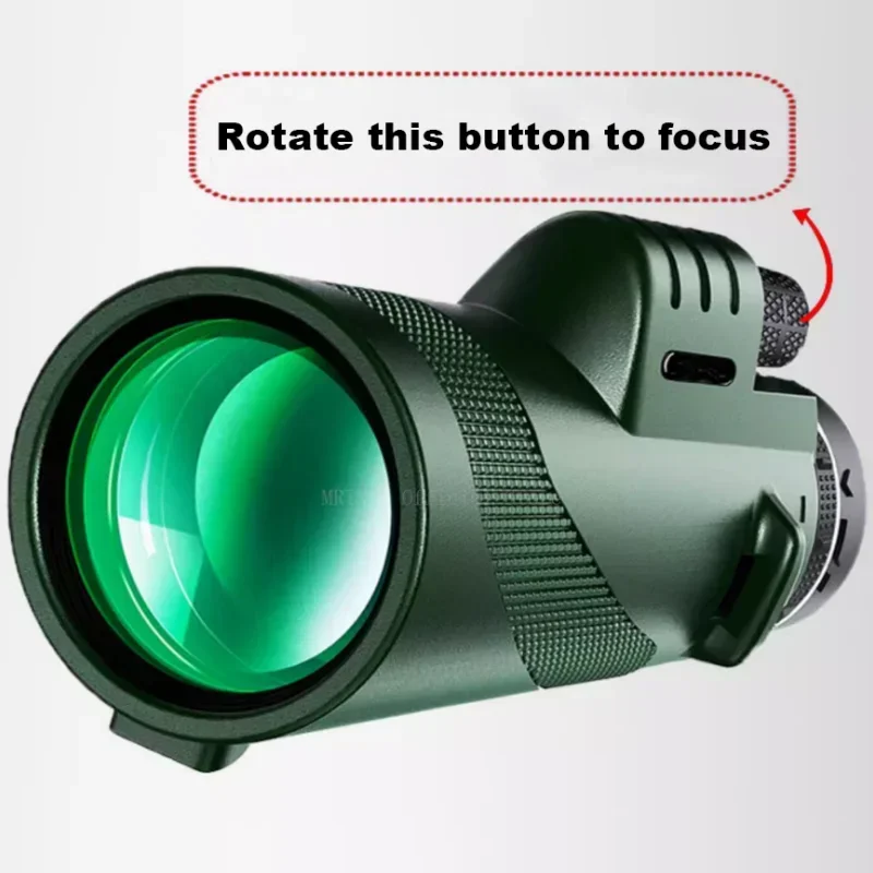 Telescopio monocular HD Bak4 de largo alcance con clip para teléfono