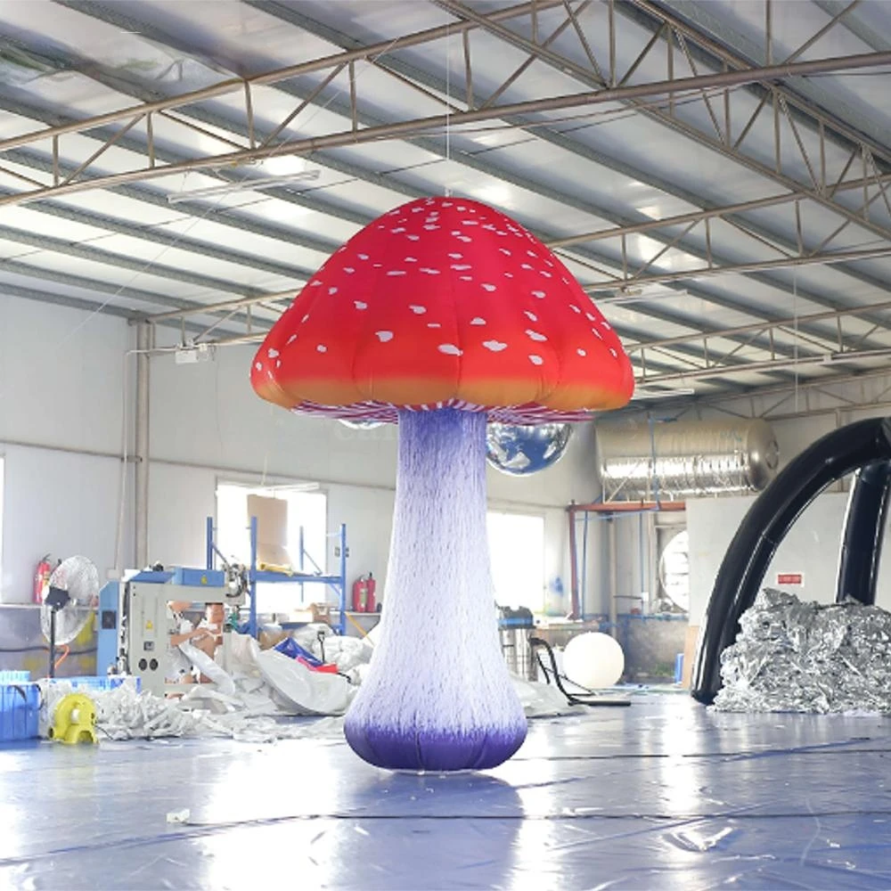 2/3/4/6m Height Party Supply Vivid Colorful Giant Inflatable Mushroom with Led Lights for Outdoor Festival Events