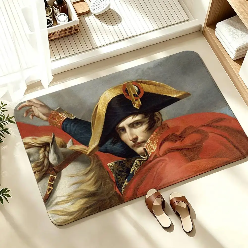 N-Napoleon Bonaparte Painting  Soft Absorbent Decorative Floor Mat for Bathroom Entryway Living Room