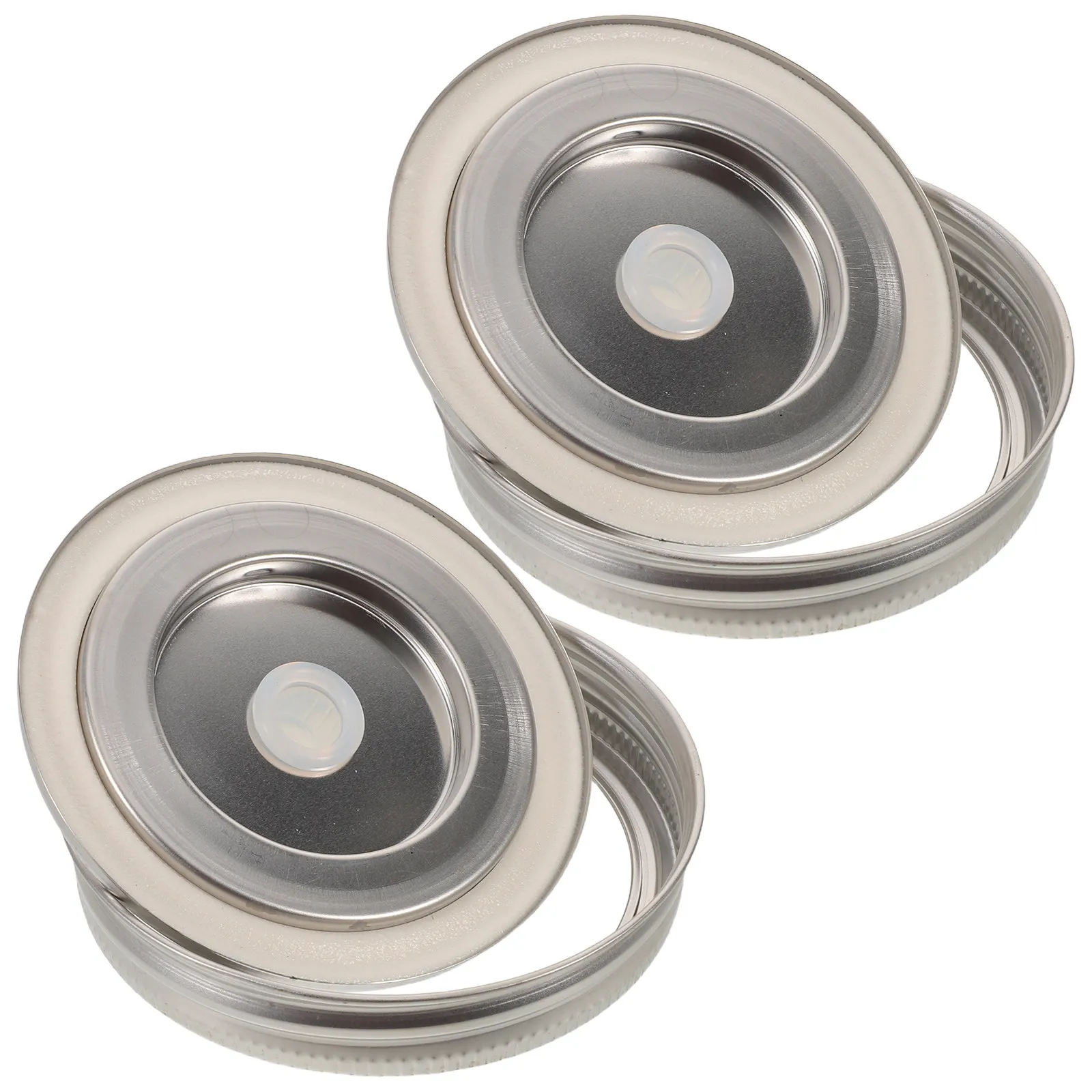 2Pcs Fermenting Lids for Wide Mouth Mason Jars Stainless Steel Airtight Burping Lids DIY Fermentation Kit Pickle Jam Supplies
