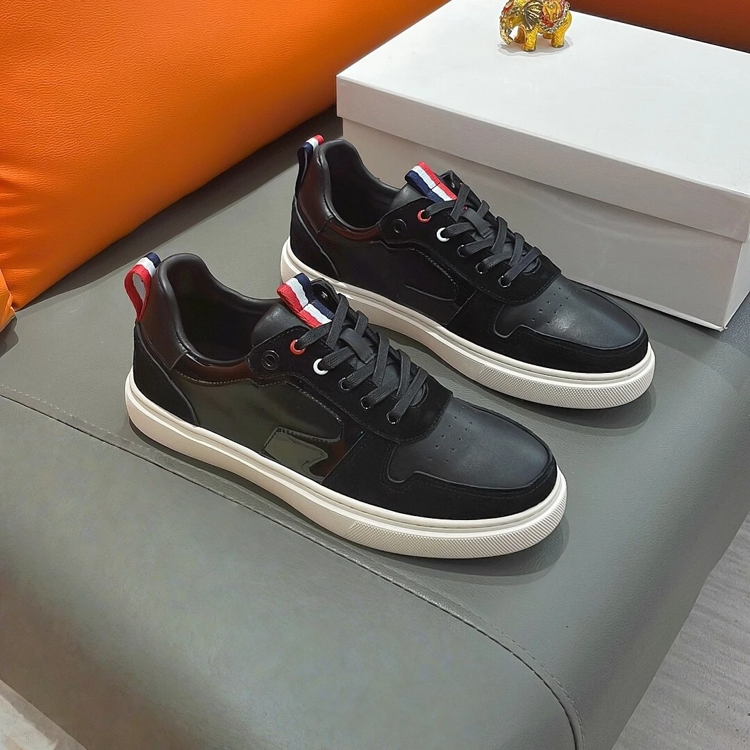 

Luxury Brand Top-Grain Cowhide Footwear Handmade Men's Shoes Trendy Casual Sneakers Calfskin Lining TB Sport Shoes Holiday Gifts