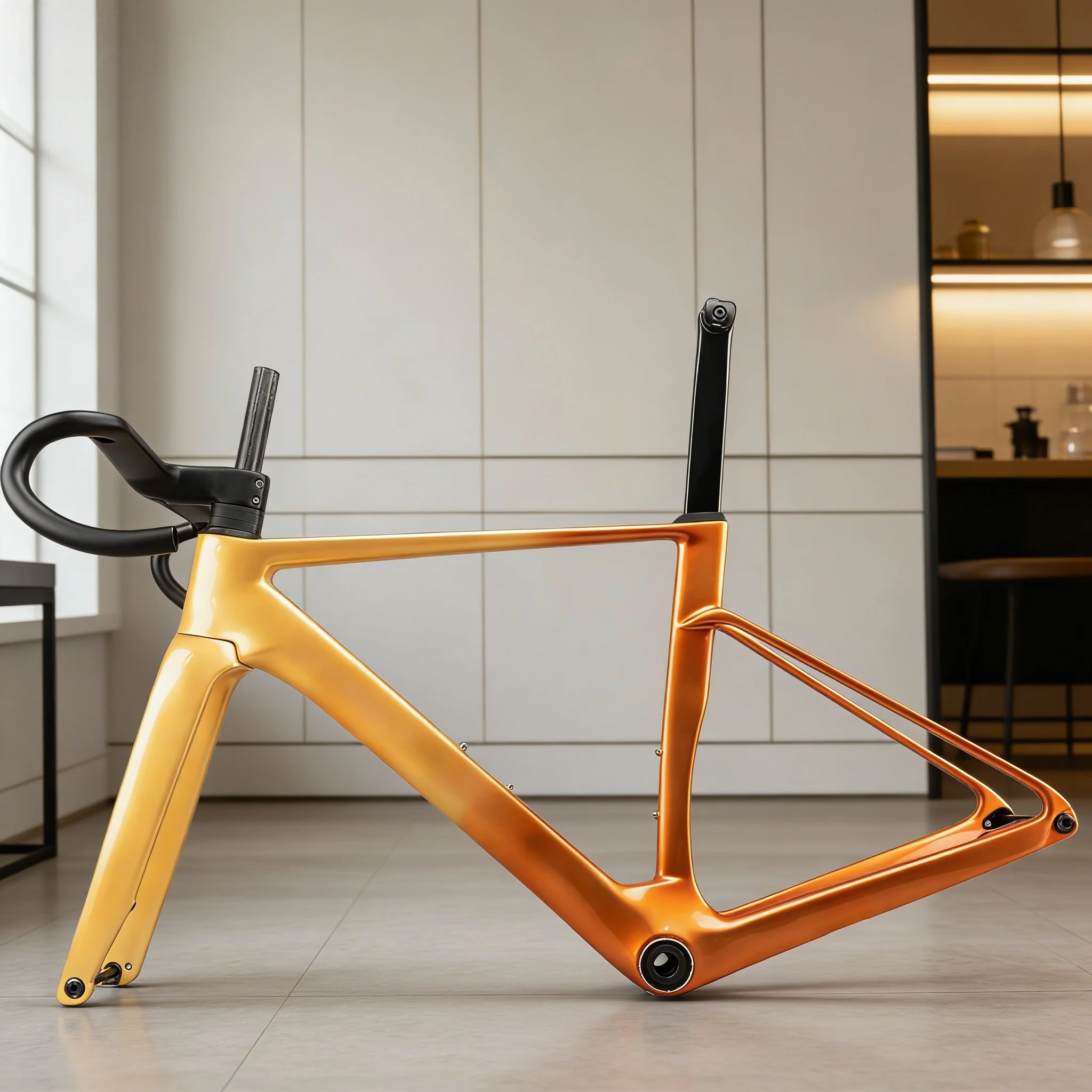 

Совершенно новый комплект рамы для шоссейного велосипеда Ostro VAM2.0, рама из карбонового волокна T1100UD, внутренняя прокладка тросов T47, золотистое покрытие.