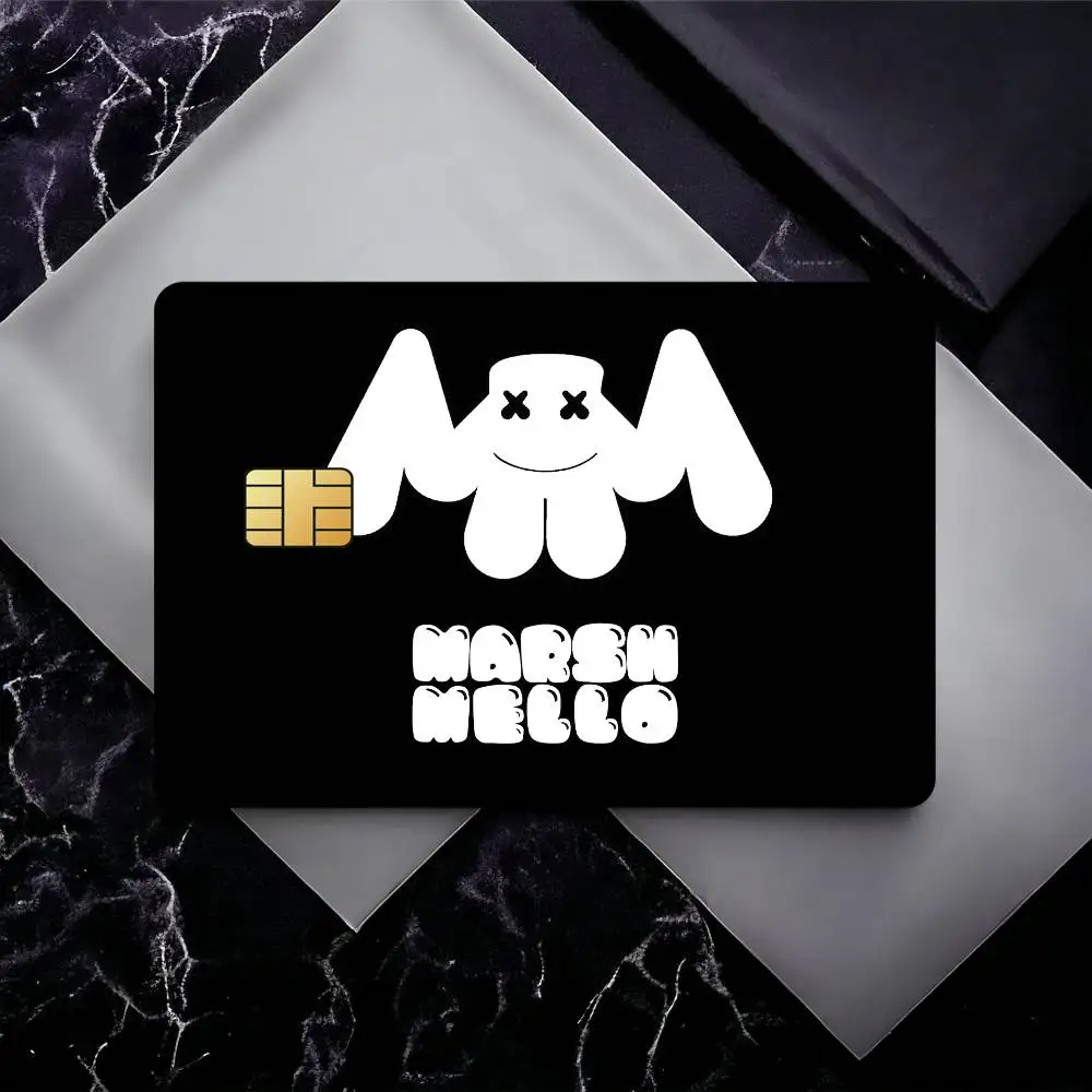 DJ M-Marshmello Credit Card Skin Stickers for Bank Card Bus Metro Card Sticker Waterproof Gift