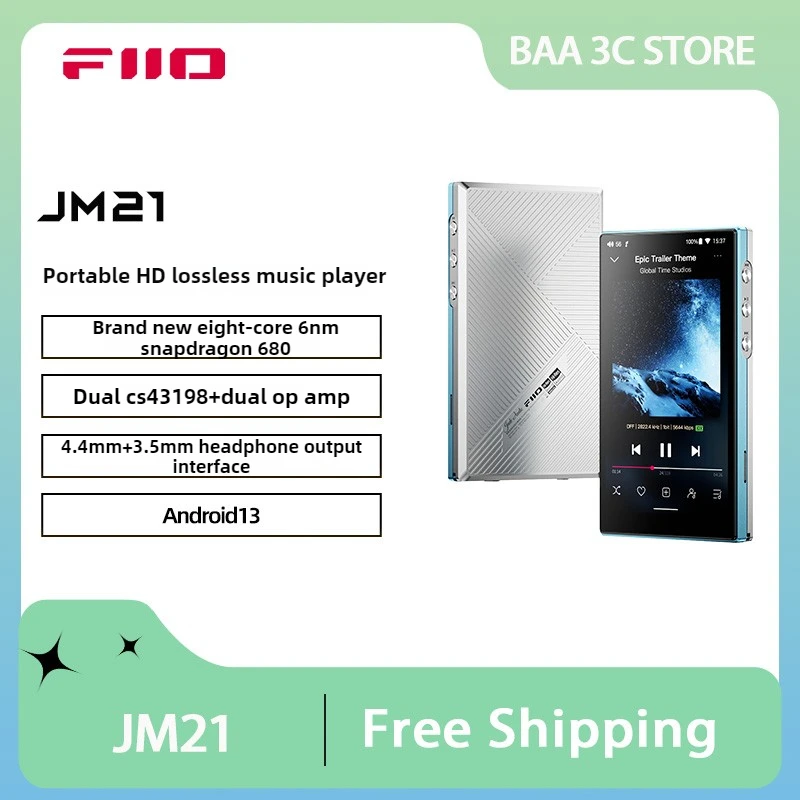 Fiio Jm21 Portable Player Snapdragon Hd Lossless Amplifier Dual-Cs43198 680 Dual-700mw Customized Amplifier Thrust Support Spdif