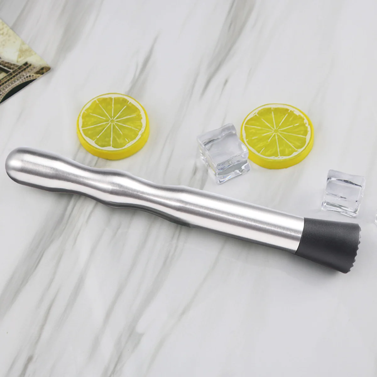 

Alipis Bar Tools Cocktail Muddler Crushed Ice Mixer Bartending Kit Stainless Steel Drink Blender