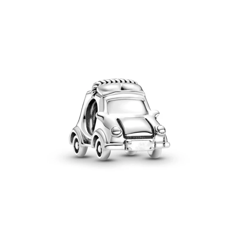 New Electric Car Bus Motorcycle Bicycle Jeep Train Charm Beads Fit Original European 925 Silver Bracelet DIY Women Jewelry Gifts