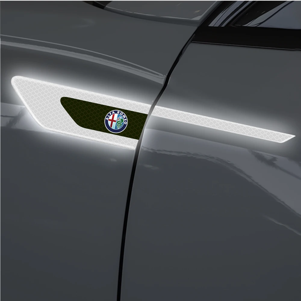 

2 шт., светоотражающая предупреждающая лента для автомобиля, грузовика, защита двери, безопасный отражатель, наклейки для Alfa Romeo Giulietta 159 147 Stelvio