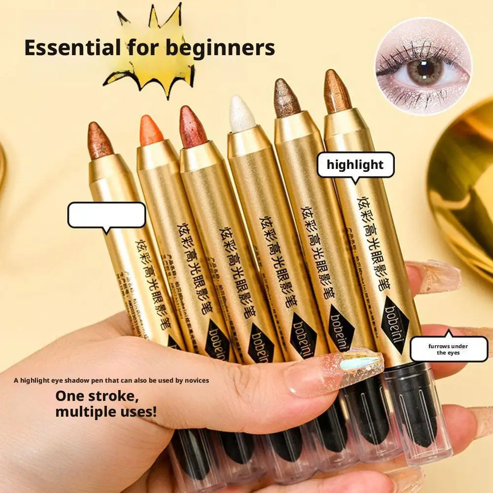 2 in 1 펄리 아이섀도우 스틱 펜슬 방수 글리터 메이크업 눈가 마감 아이섀도우 아이 하이 매트 피그먼트 P5V2