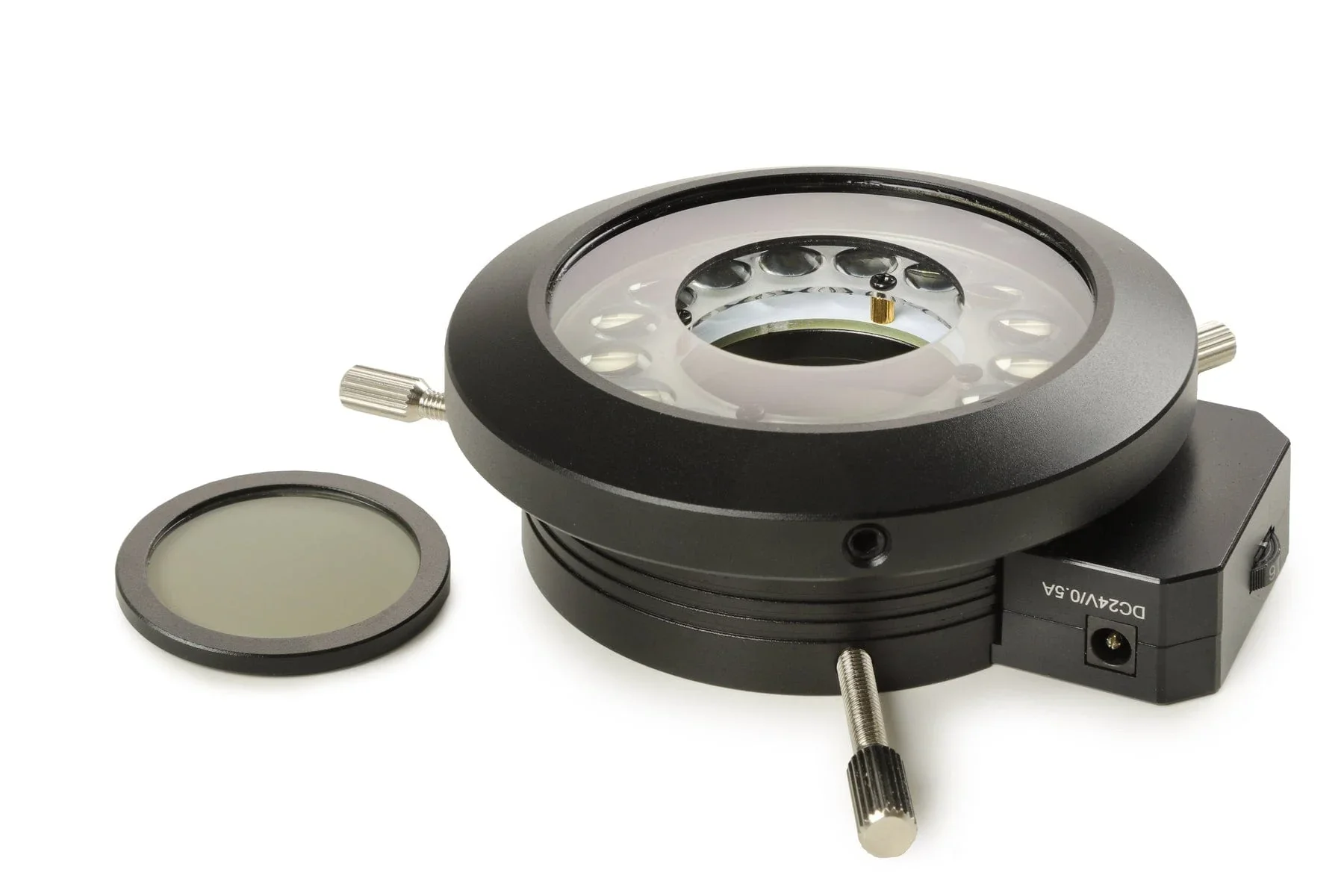 AmScope 2X-225X Trinocular Boom Stand Microscopio con zoom estéreo con Euromex 4.5W Polarización 16 Anillo de luz LED