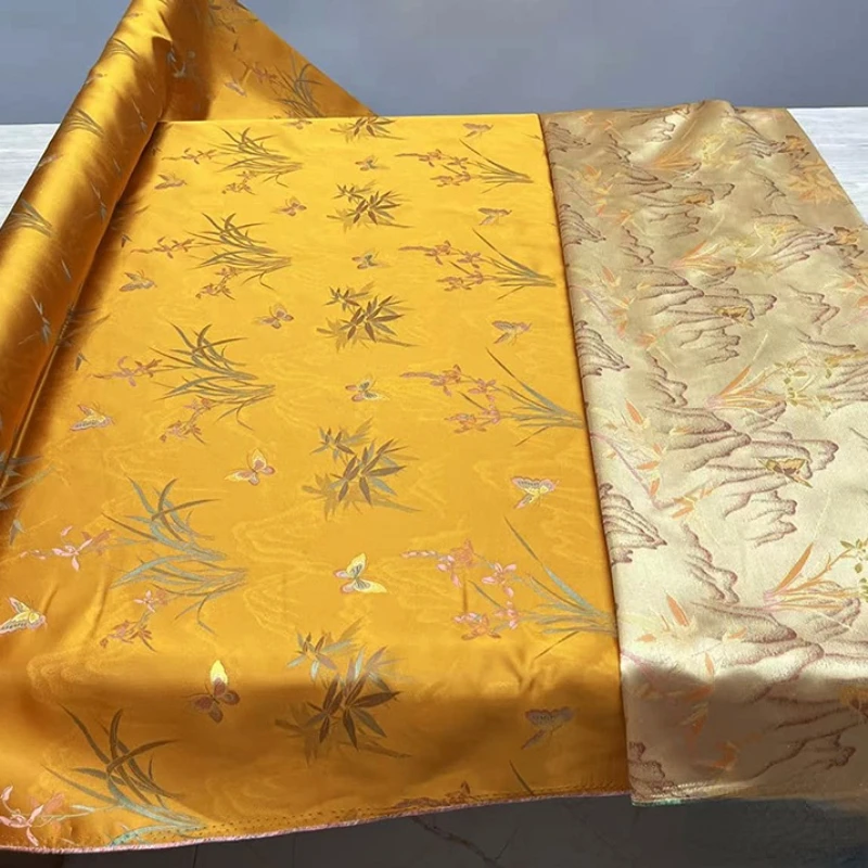 Silk Song Brocade Fabric Pure Silk Brocade Spring Autumn for Dress Cheongsam Wholesale Cloth Per Meter for Sewing Diy Material