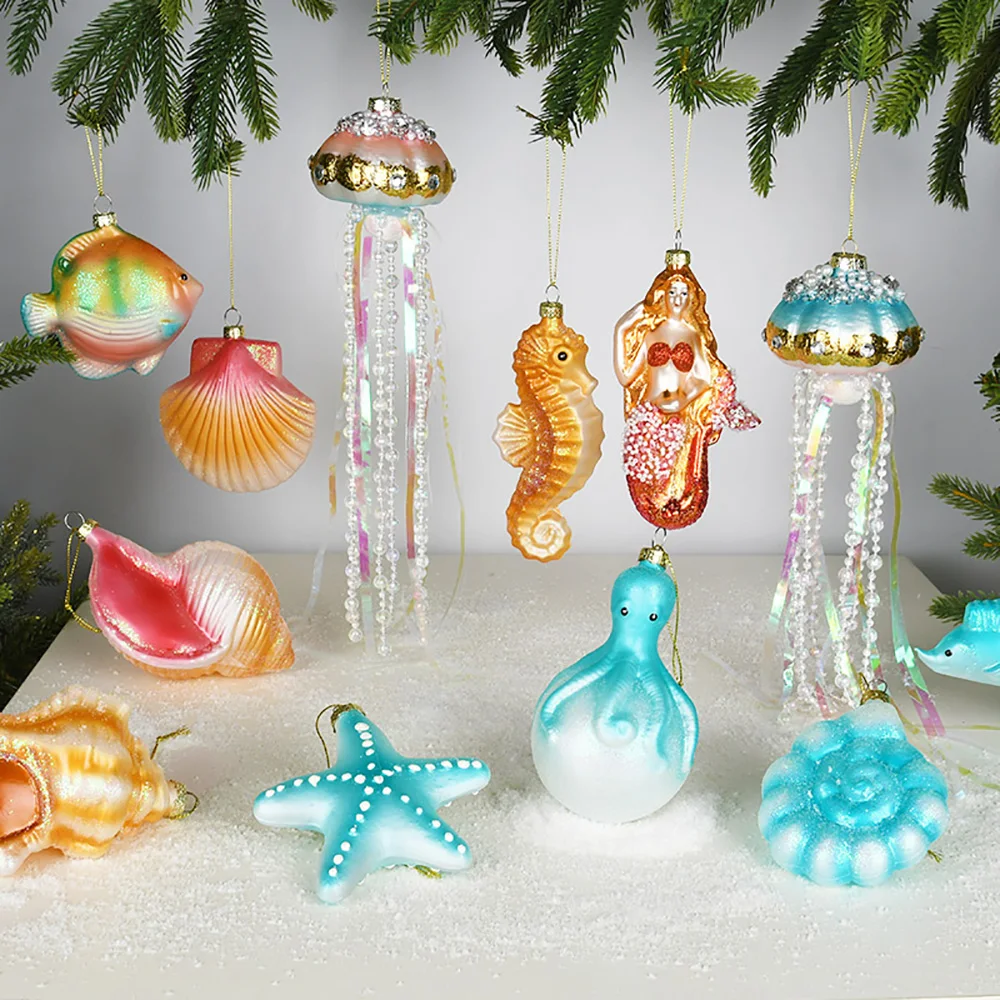 serie-ocean-vidro-pintado-decoracoes-penduradas-Arvore-de-natal-pingente-home-party-supplies-aderecos