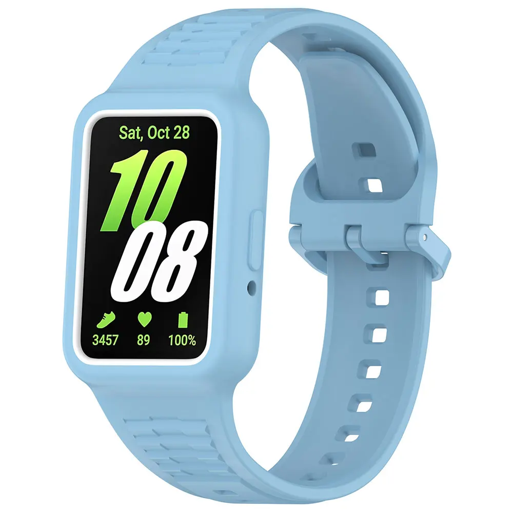 Watch Strap + Protective Case For Samsung Galaxy Fit 3 / Huawei Band 8 9 NFC Wrist Band Bracelet Silicone SmartWatch Watchband