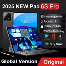 2025 almofada original 6s pro tablet pc 11 polegadas snapdragon 888 android 14 16gb + 1t 20000mah 5g duplo sim bluetooth hd 4k wifi gps tablet