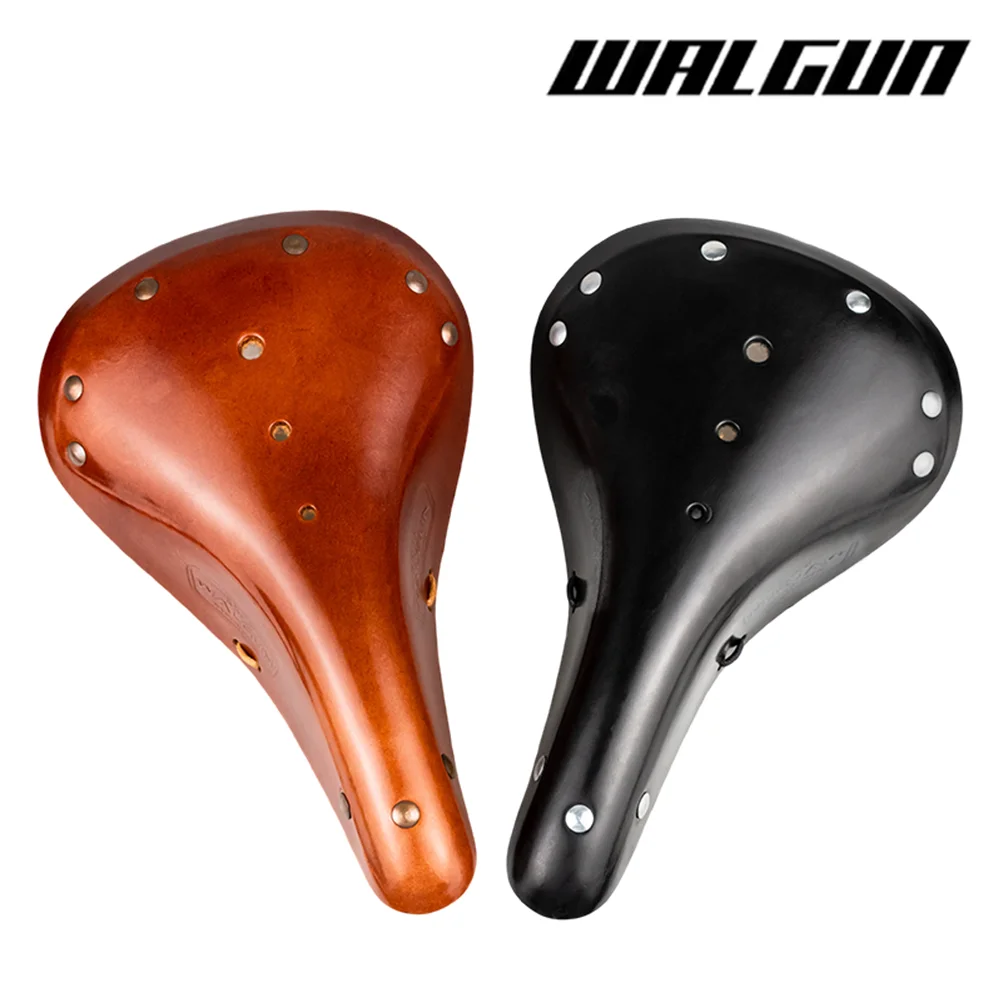 

WALGUN Bicycle Saddle Urban Highway Retro Leathe Vintage City Cycling Cowhide Saddle 175 Genuine Leather Old Style Bicycle Seats