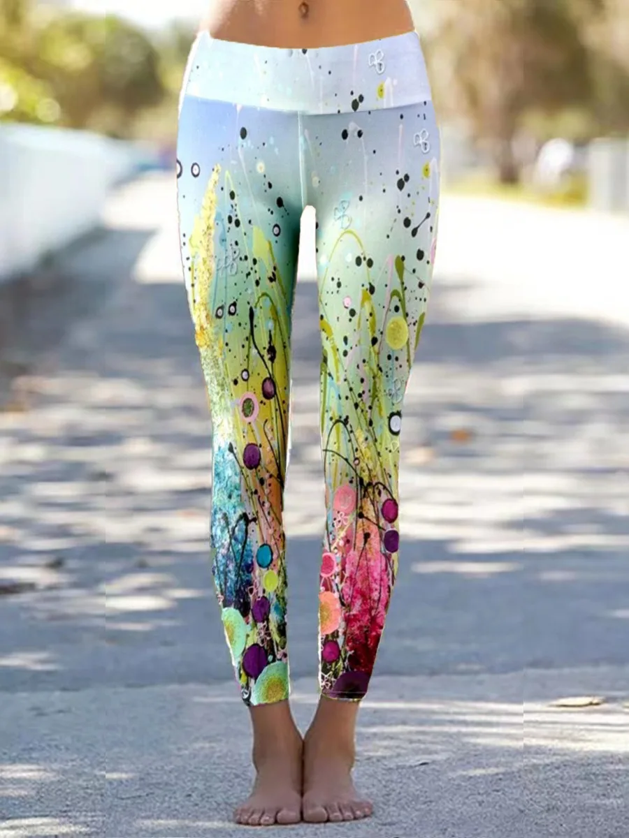 Leggings de ioga sem costura para mulheres, cintura alta, elevador de bunda, fitness, roupa esportiva, garota sexy, floral, Dropshipping