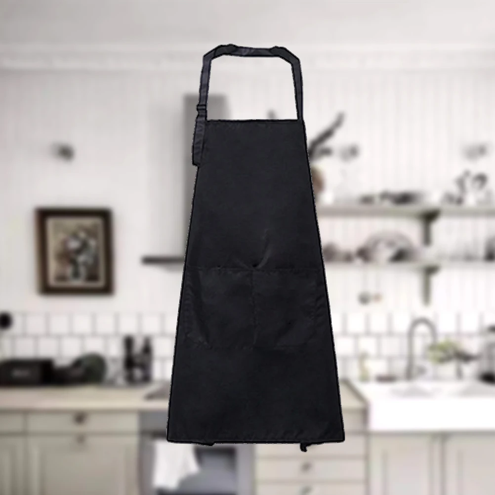 

Apron Waterproof Cooking Hanging Neck Korean Fashion Cleaning Kitchen Bib Black Work