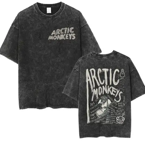 Retro Rock Arctic Monkeys Musik album Grafik T-Shirt Herren Vintage gewaschen übergroße Kurzarm T-Shirt y2k Hip Hop Streetwear